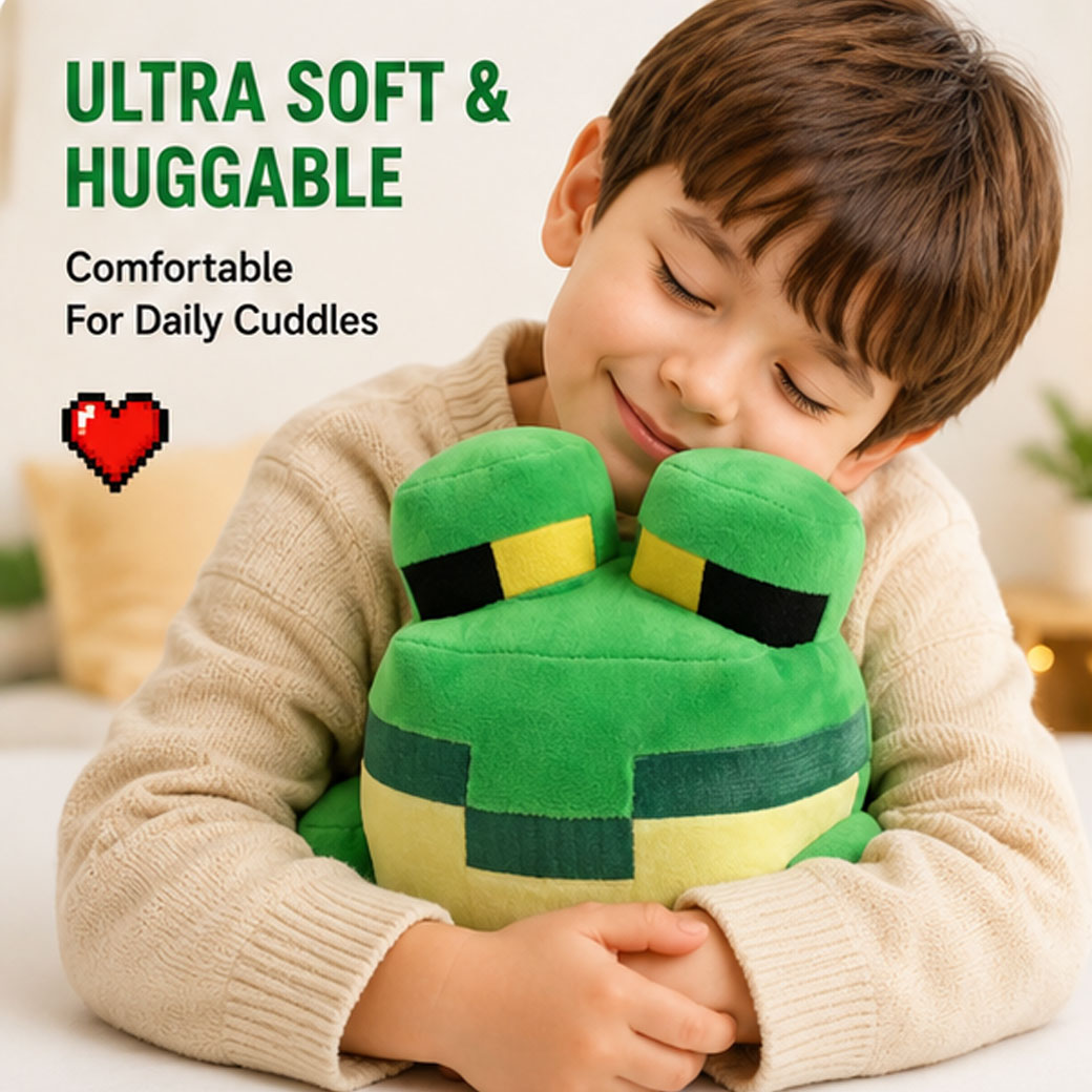 Gaming Accessories Toys - Stylischer Frosch-Plüschtier Weiches Stofftier Niedliche Pixel-Frosch-Puppe