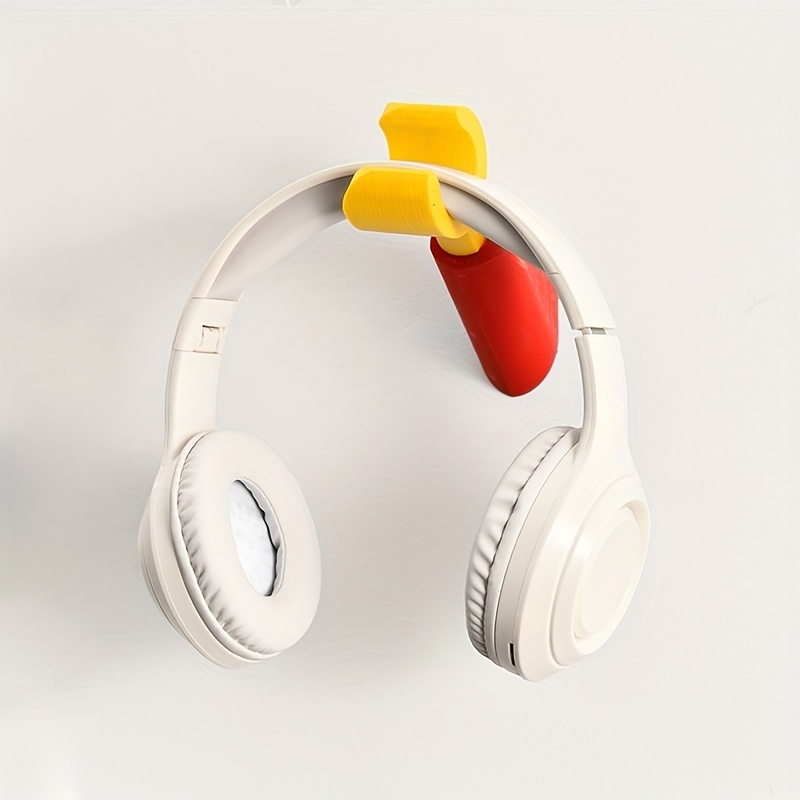Gaming Accessories Holder - Niedlicher Entenschnabel-Klemmhalter, selbstklebender Kopfhörer-Wandhaken, bohrfreie Cartoon-Entenform-Gaming-Headset-Halterung,