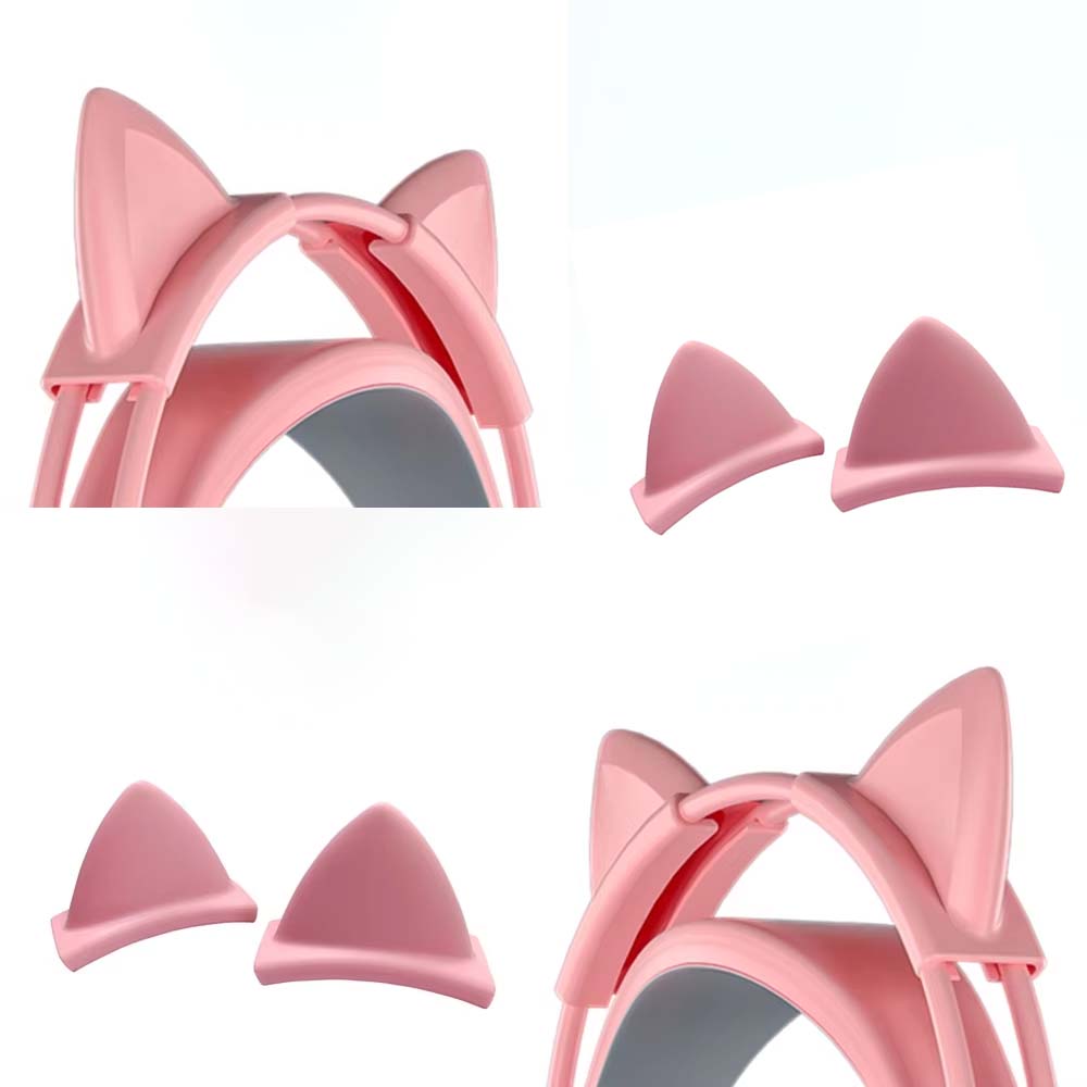 Gaming Accessories Pink - Rosa Silikon-Katzenohren-Anhänger für Kopfhörer, kabellose und