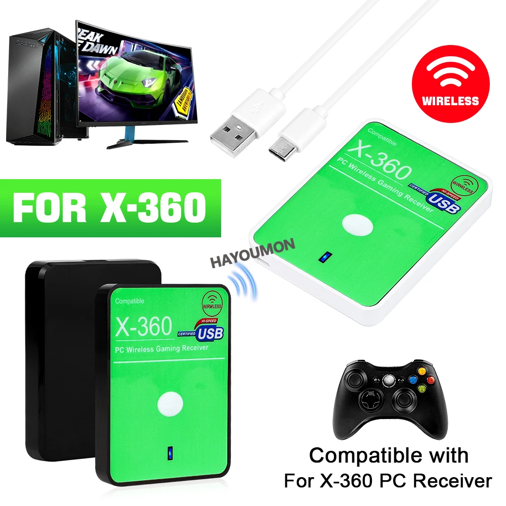 Play Gaming Accessories Xbox Controller - Kabelloser Gaming-Empfänger USB-Adapter für Xbox 360